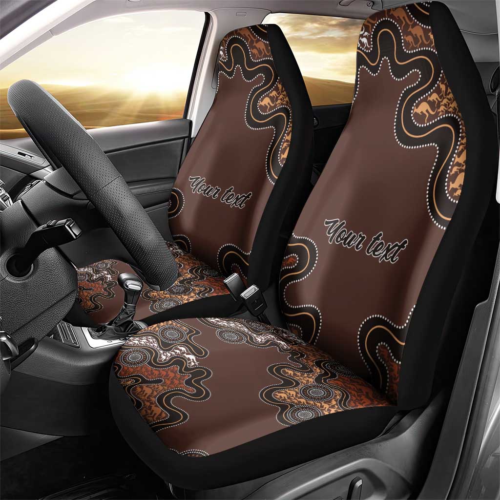 Personalised Aboriginal Art Kangaroo Symbol Car Seat Cover