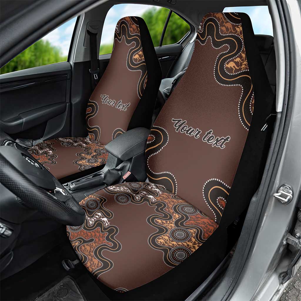 Personalised Aboriginal Art Kangaroo Symbol Car Seat Cover