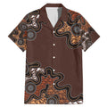 Personalised Aboriginal Art Kangaroo Symbol Family Matching Mermaid Dress and Hawaiian Shirt