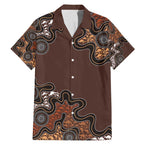 Personalised Aboriginal Art Kangaroo Symbol Family Matching Mermaid Dress and Hawaiian Shirt