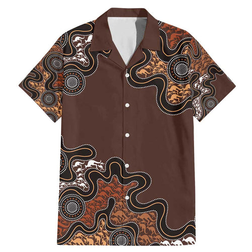 Personalised Aboriginal Art Kangaroo Symbol Family Matching Mermaid Dress and Hawaiian Shirt