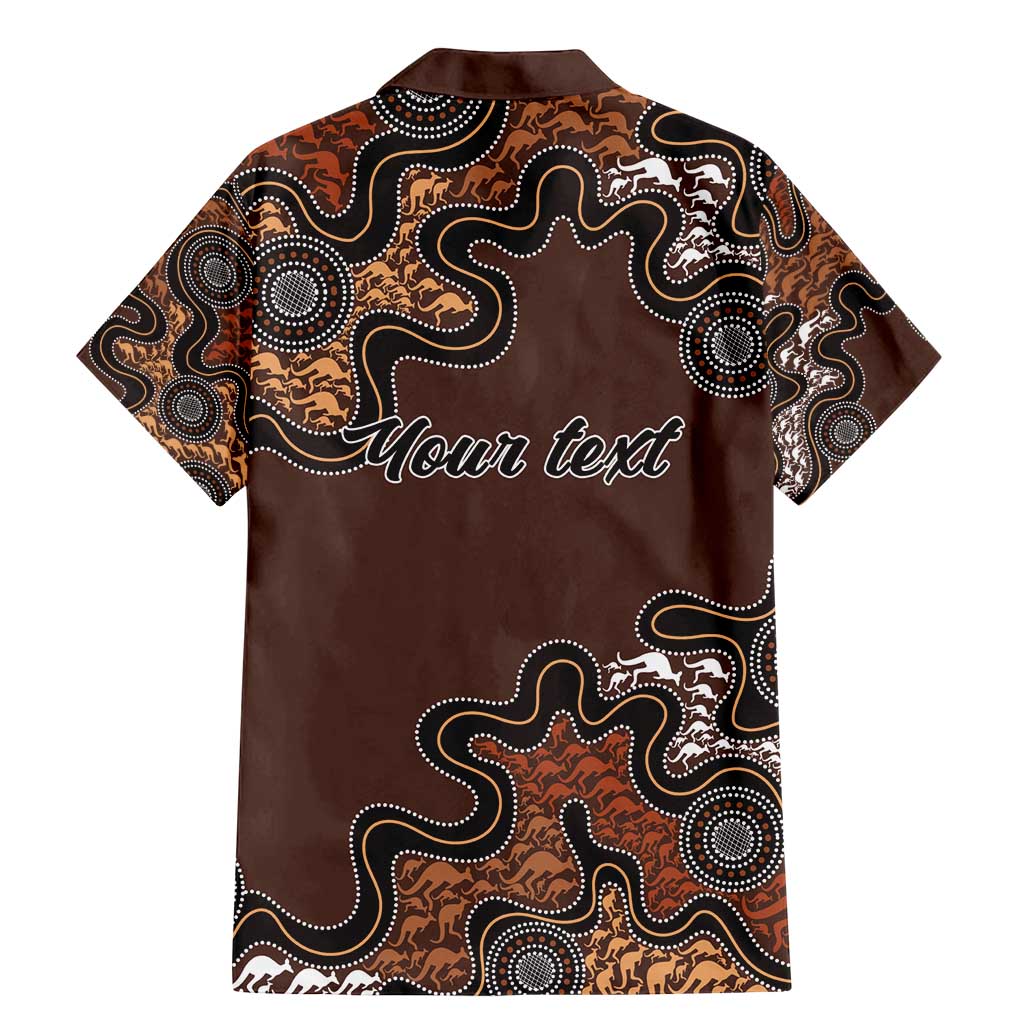 Personalised Aboriginal Art Kangaroo Symbol Family Matching Mermaid Dress and Hawaiian Shirt