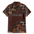 Personalised Aboriginal Art Kangaroo Symbol Family Matching Mermaid Dress and Hawaiian Shirt