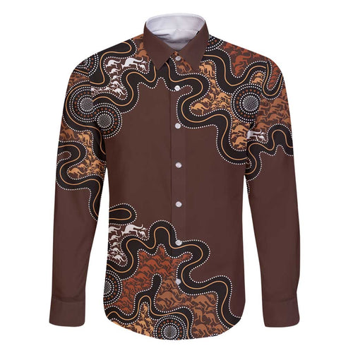 Personalised Aboriginal Art Kangaroo Symbol Family Matching Mermaid Dress and Hawaiian Shirt