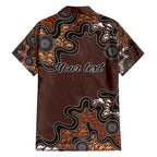 Personalised Aboriginal Art Kangaroo Symbol Family Matching Summer Maxi Dress and Hawaiian Shirt