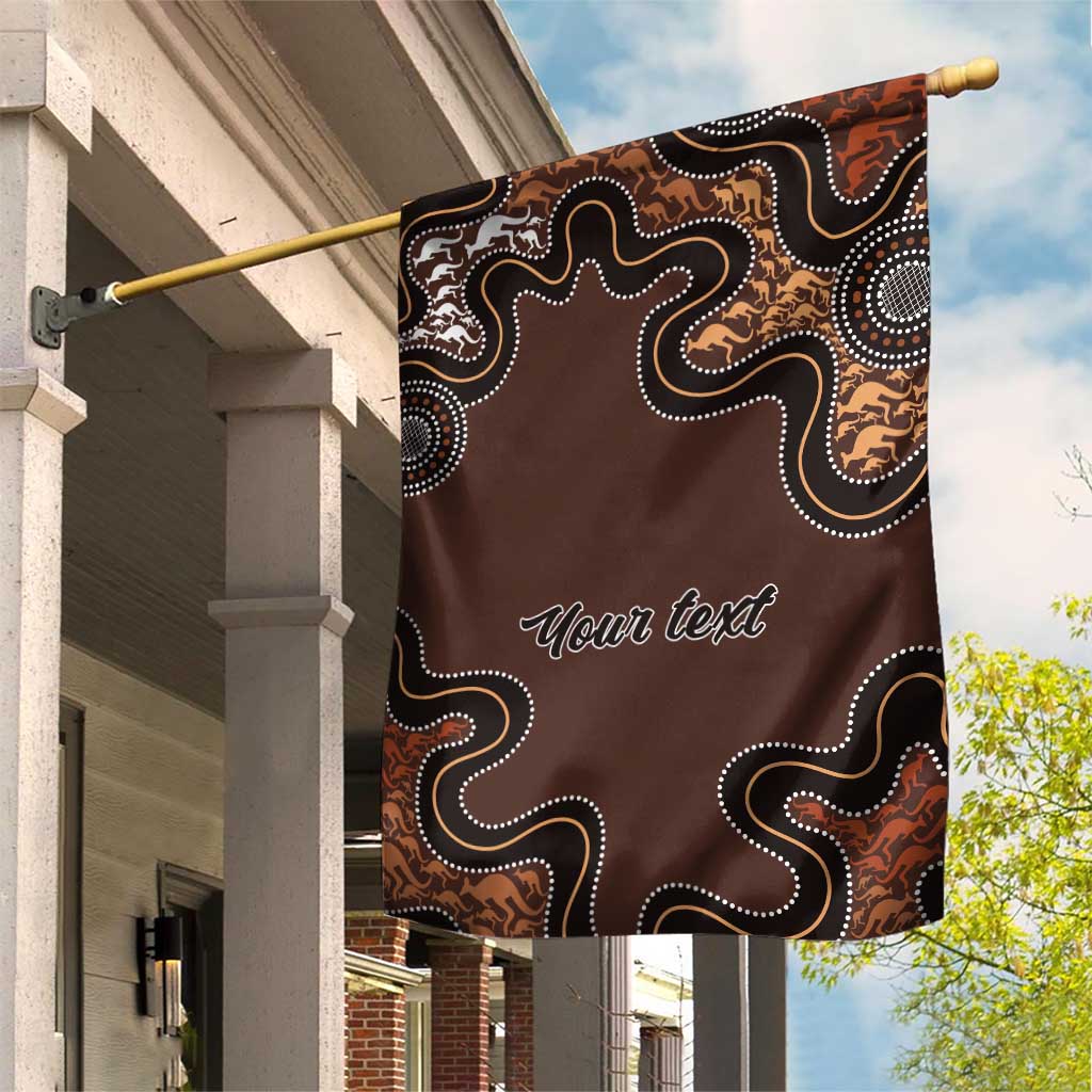 Personalised Aboriginal Art Kangaroo Symbol Garden Flag