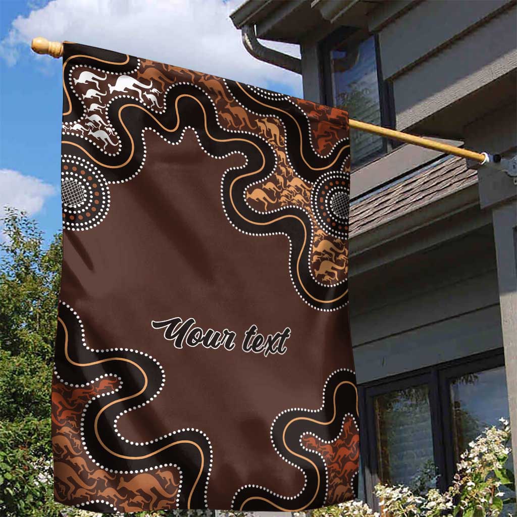 Personalised Aboriginal Art Kangaroo Symbol Garden Flag