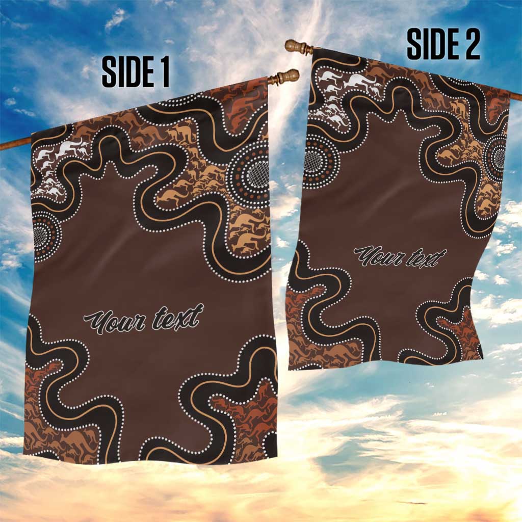 Personalised Aboriginal Art Kangaroo Symbol Garden Flag
