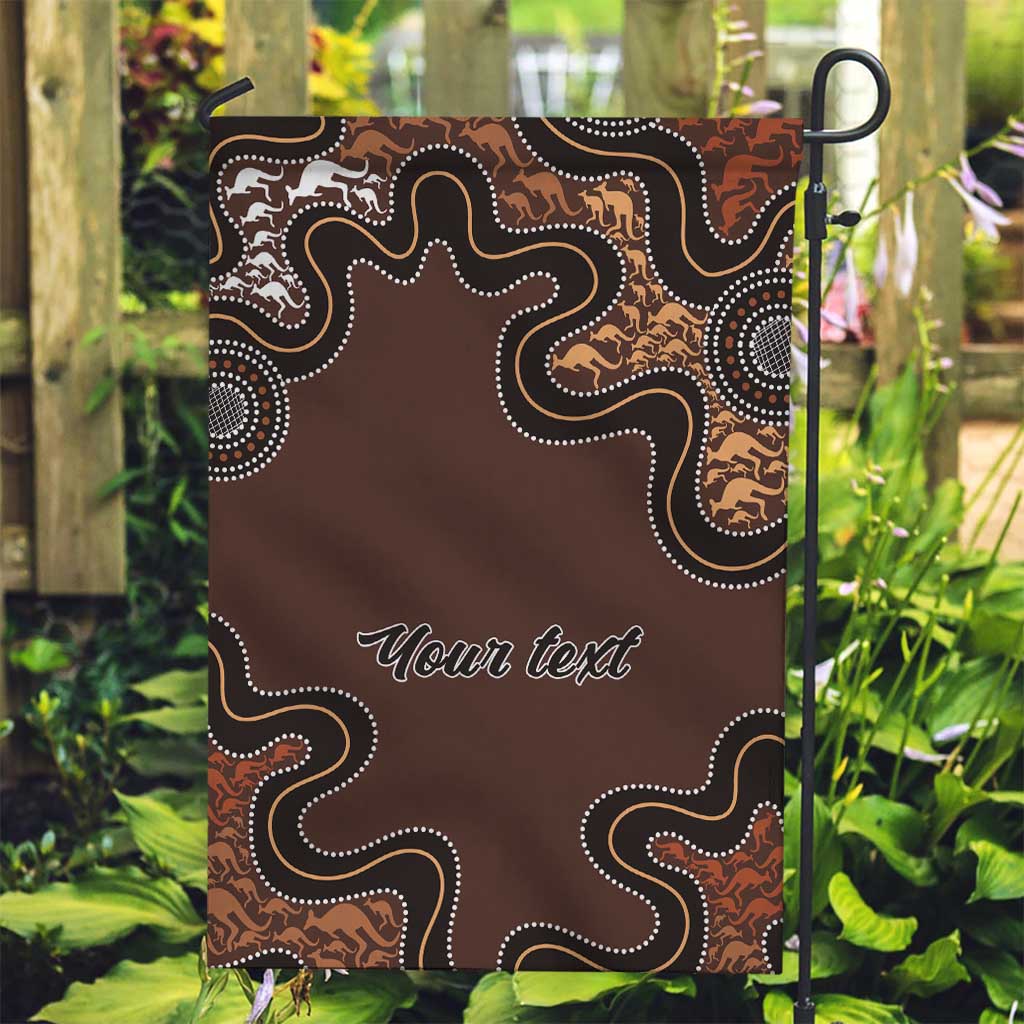 Personalised Aboriginal Art Kangaroo Symbol Garden Flag