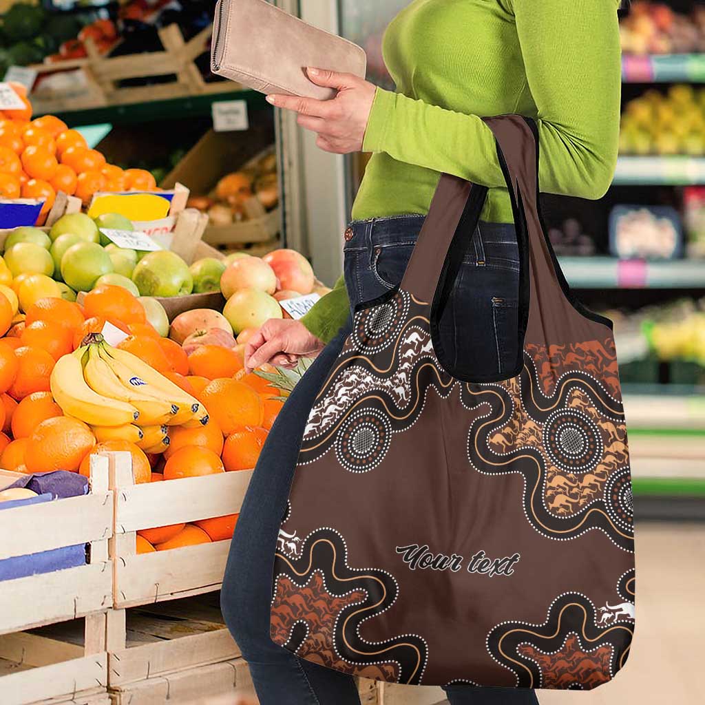 Personalised Aboriginal Art Kangaroo Symbol Grocery Bag