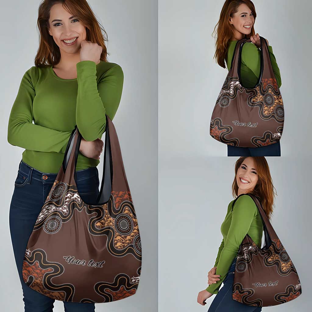 Personalised Aboriginal Art Kangaroo Symbol Grocery Bag