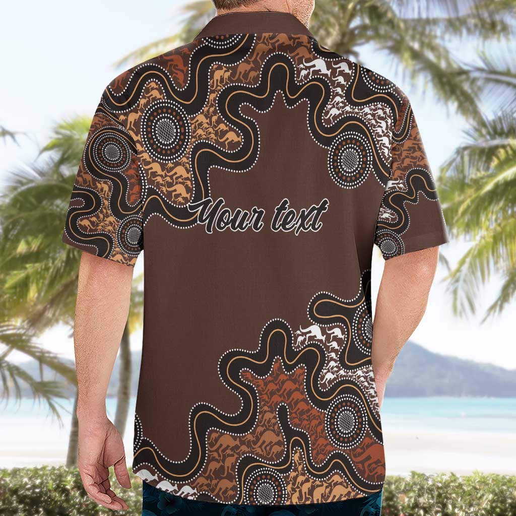 Personalised Aboriginal Art Kangaroo Symbol Hawaiian Shirt
