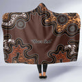 Personalised Aboriginal Art Kangaroo Symbol Hooded Blanket