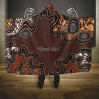 Personalised Aboriginal Art Kangaroo Symbol Hooded Blanket