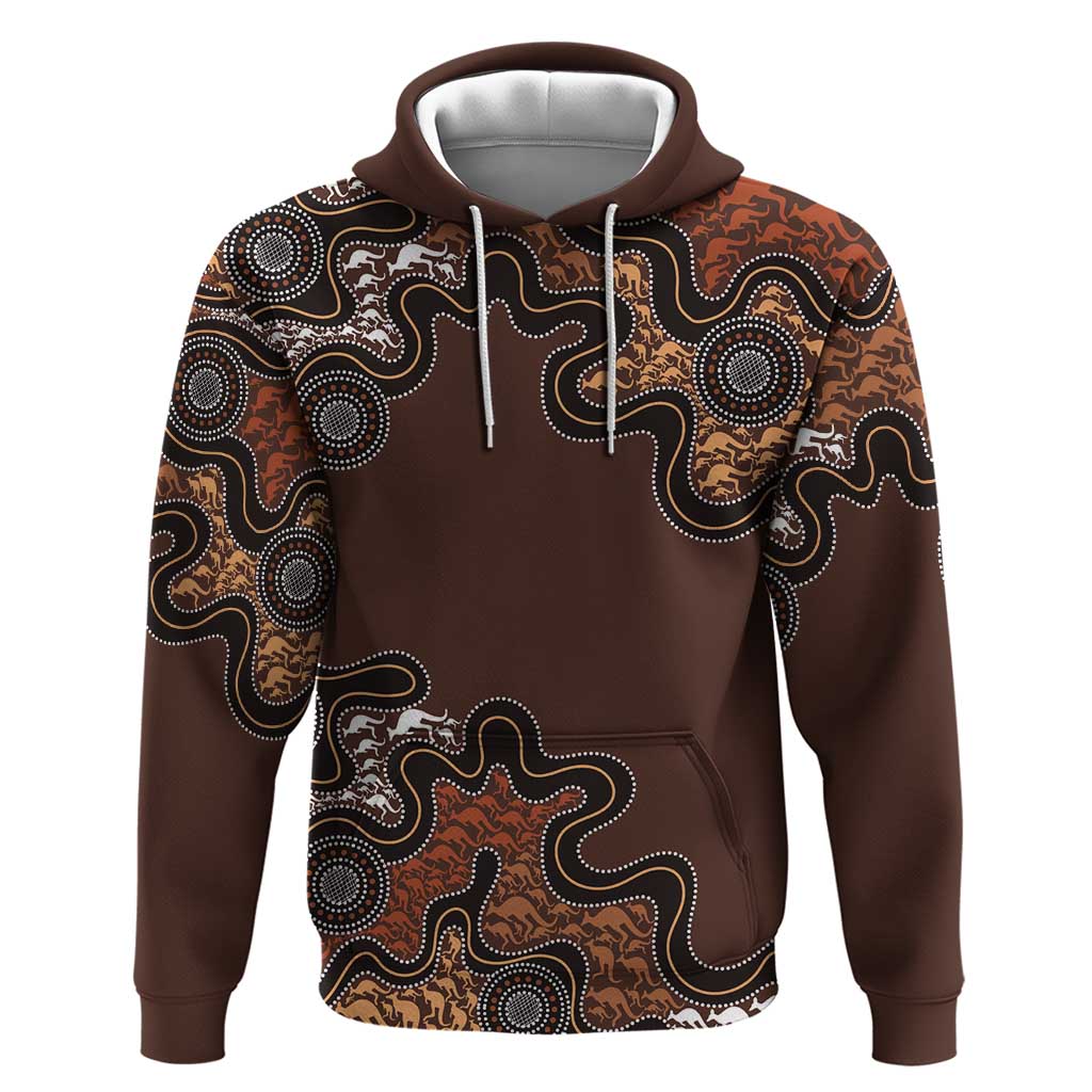 Personalised Aboriginal Art Kangaroo Symbol Hoodie