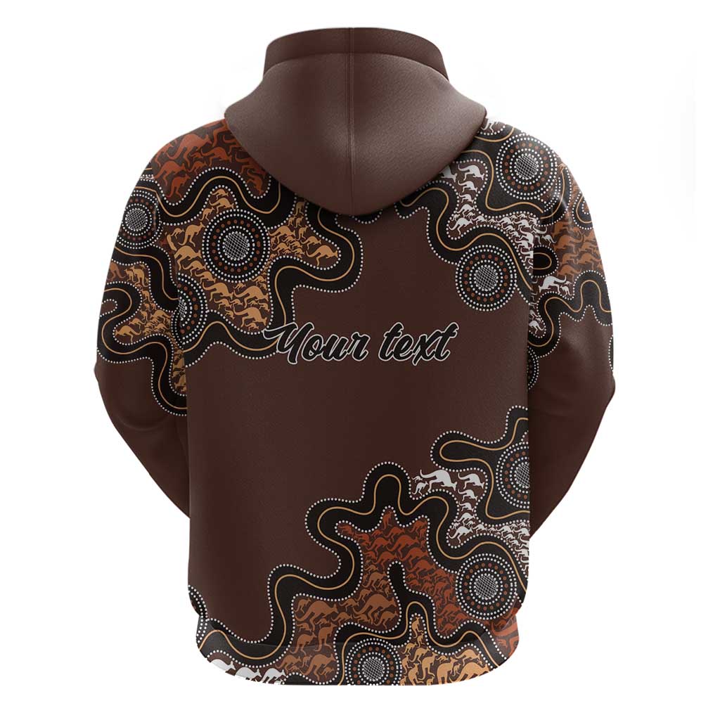 Personalised Aboriginal Art Kangaroo Symbol Hoodie