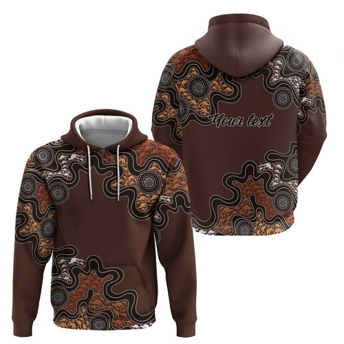 Personalised Aboriginal Art Kangaroo Symbol Hoodie