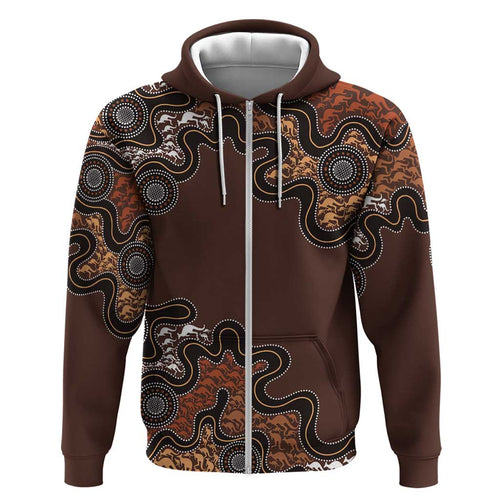 Personalised Aboriginal Art Kangaroo Symbol Hoodie