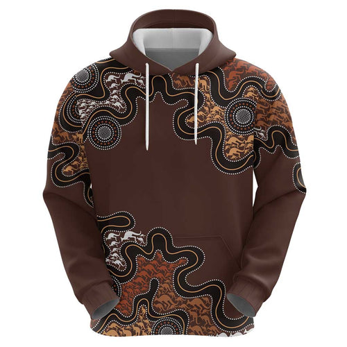Personalised Aboriginal Art Kangaroo Symbol Hoodie