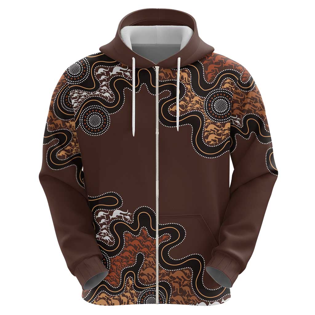 Personalised Aboriginal Art Kangaroo Symbol Hoodie