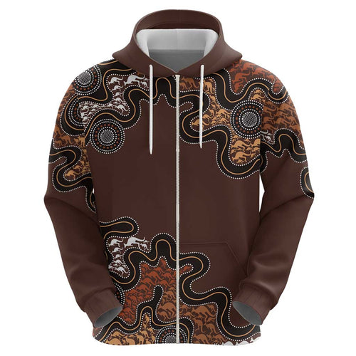 Personalised Aboriginal Art Kangaroo Symbol Hoodie