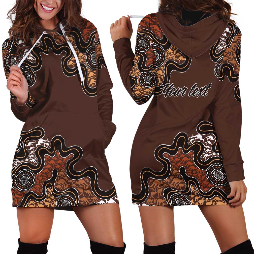Personalised Aboriginal Art Kangaroo Symbol Hoodie Dress
