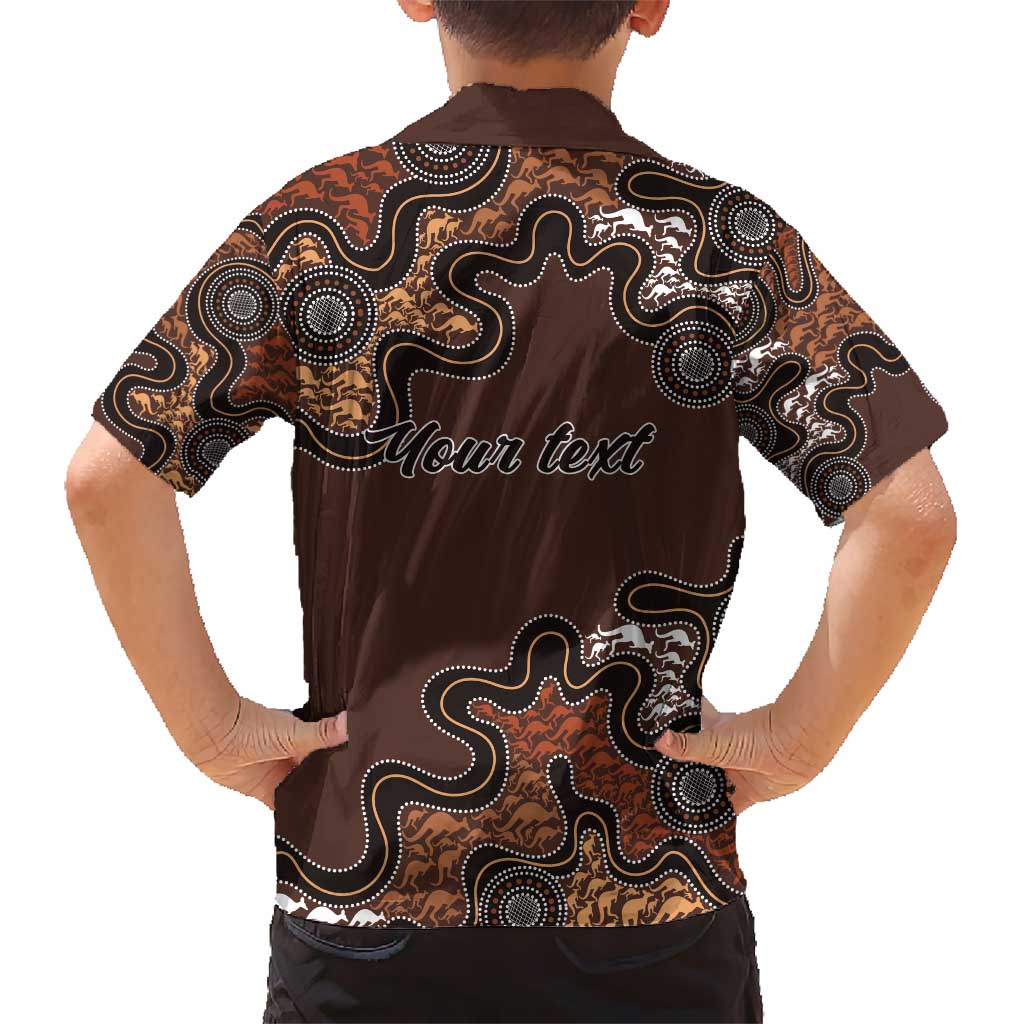 Personalised Aboriginal Art Kangaroo Symbol Kid Hawaiian Shirt