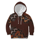Personalised Aboriginal Art Kangaroo Symbol Kid Hoodie