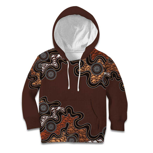 Personalised Aboriginal Art Kangaroo Symbol Kid Hoodie