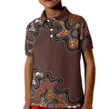 Personalised Aboriginal Art Kangaroo Symbol Kid Polo Shirt