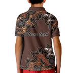 Personalised Aboriginal Art Kangaroo Symbol Kid Polo Shirt