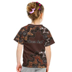 Personalised Aboriginal Art Kangaroo Symbol Kid T Shirt