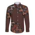 Personalised Aboriginal Art Kangaroo Symbol Long Sleeve Button Shirt