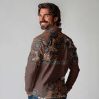 Personalised Aboriginal Art Kangaroo Symbol Long Sleeve Polo Shirt