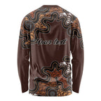 Personalised Aboriginal Art Kangaroo Symbol Long Sleeve Shirt