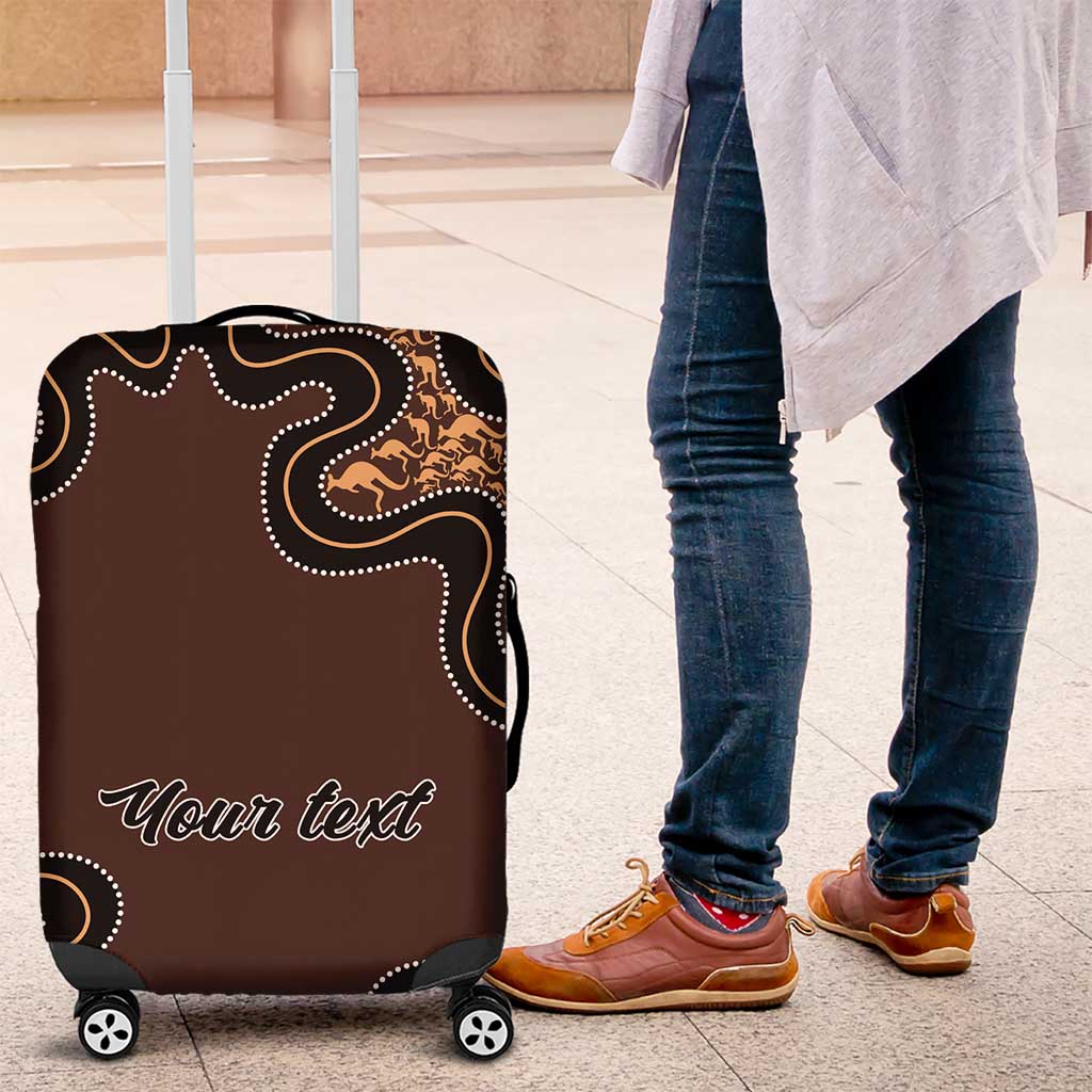 Personalised Aboriginal Art Kangaroo Symbol Luggage Cover