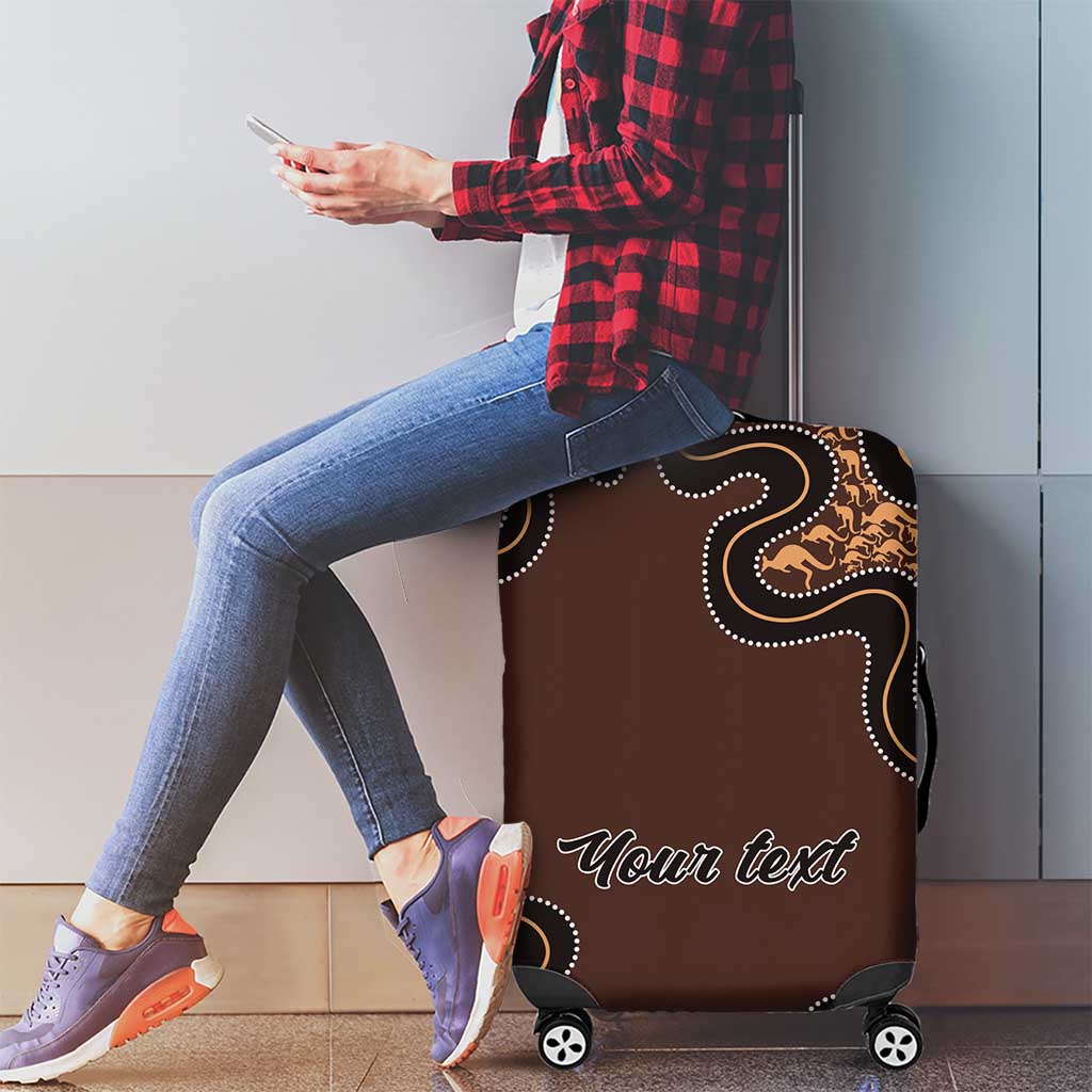Personalised Aboriginal Art Kangaroo Symbol Luggage Cover