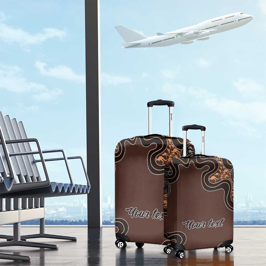 Personalised Aboriginal Art Kangaroo Symbol Luggage Cover