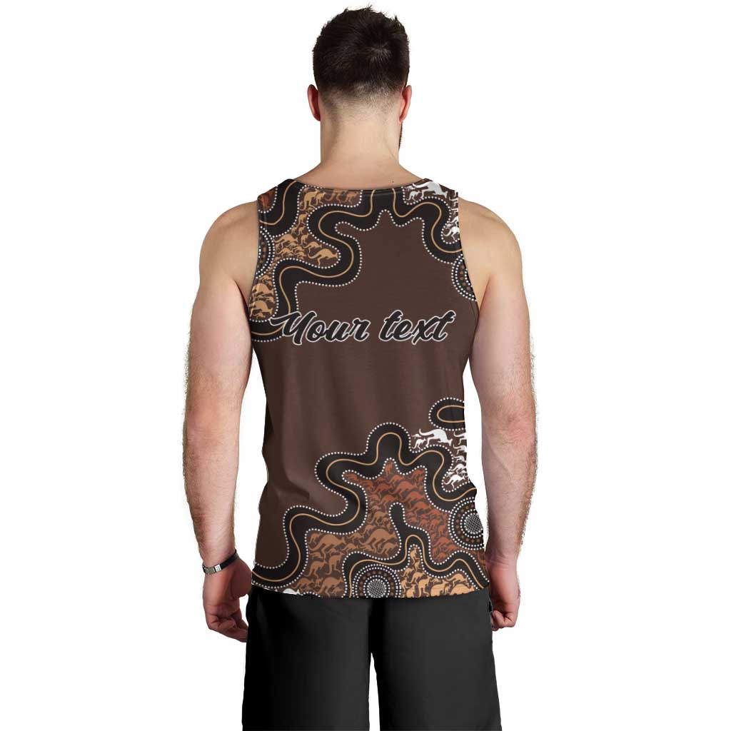 Personalised Aboriginal Art Kangaroo Symbol Men Tank Top