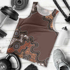 Personalised Aboriginal Art Kangaroo Symbol Men Tank Top