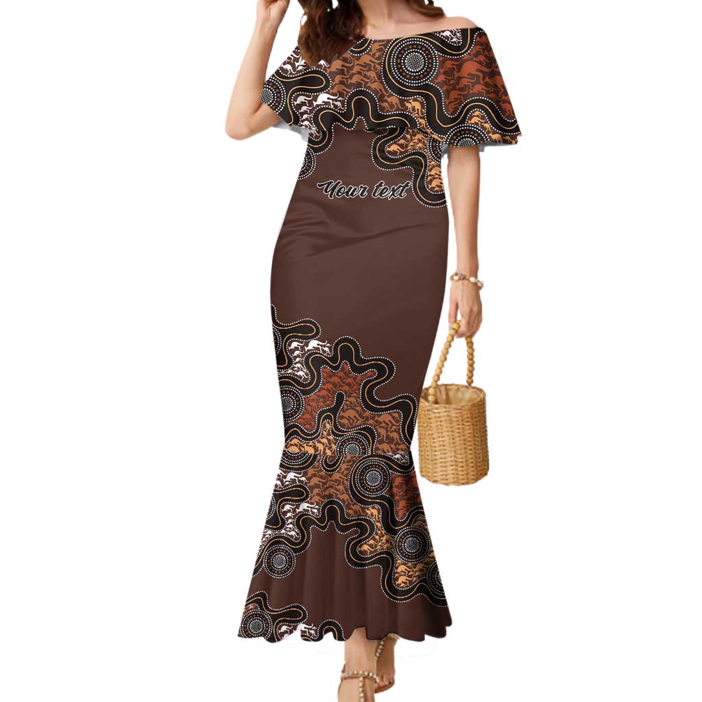 Personalised Aboriginal Art Kangaroo Symbol Mermaid Dress