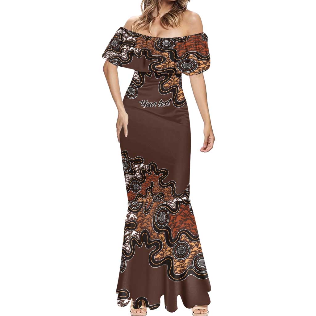 Personalised Aboriginal Art Kangaroo Symbol Mermaid Dress