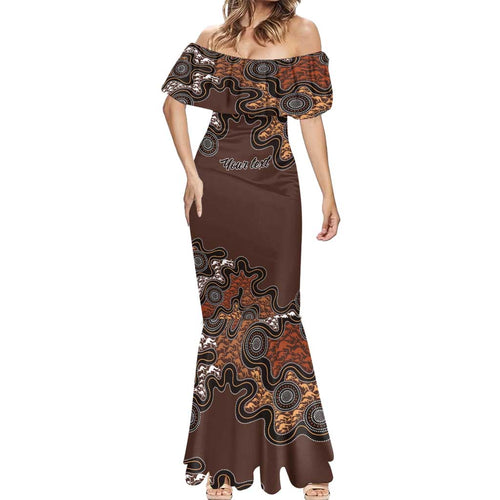 Personalised Aboriginal Art Kangaroo Symbol Mermaid Dress