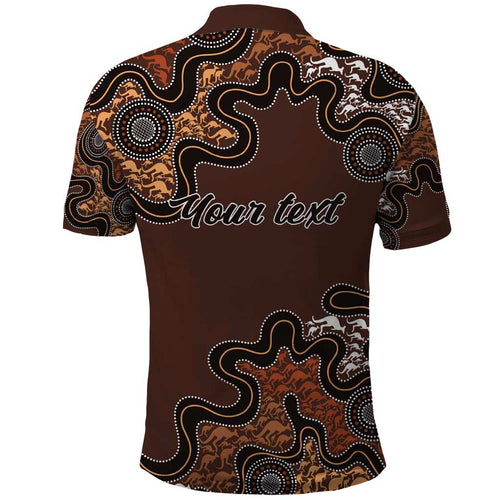 Personalised Aboriginal Art Kangaroo Symbol Polo Shirt