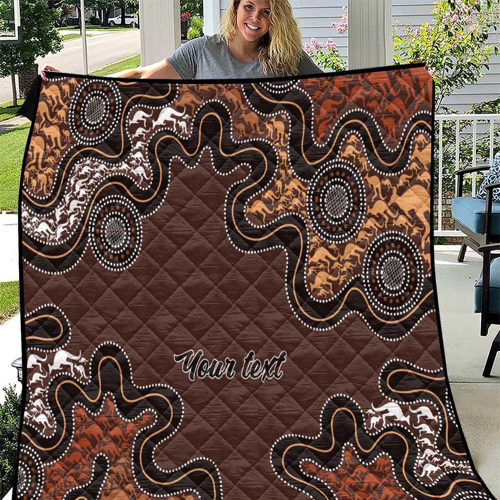 Personalised Aboriginal Art Kangaroo Symbol Quilt