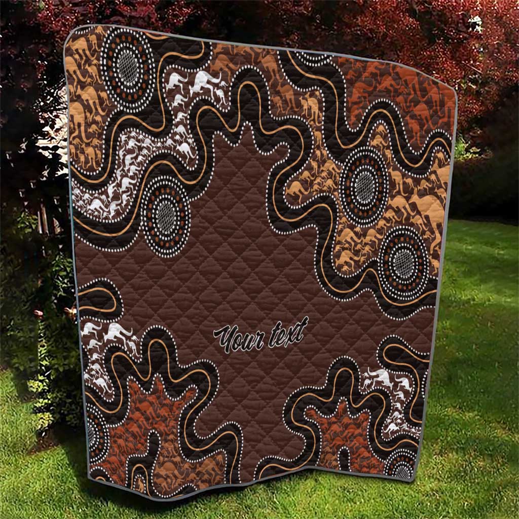 Personalised Aboriginal Art Kangaroo Symbol Quilt