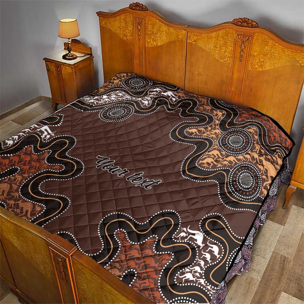 Personalised Aboriginal Art Kangaroo Symbol Quilt