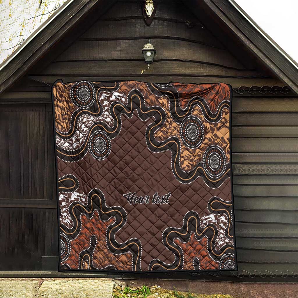 Personalised Aboriginal Art Kangaroo Symbol Quilt