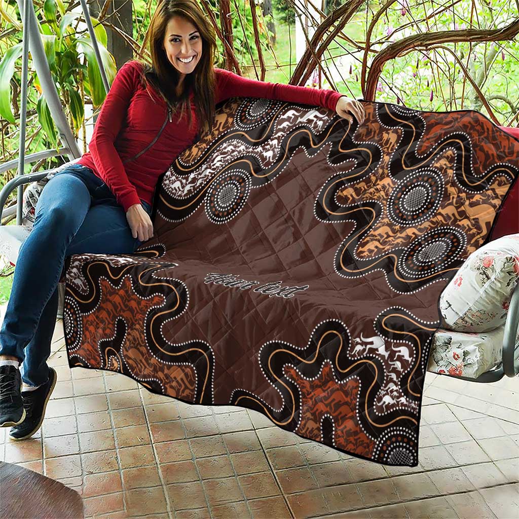 Personalised Aboriginal Art Kangaroo Symbol Quilt