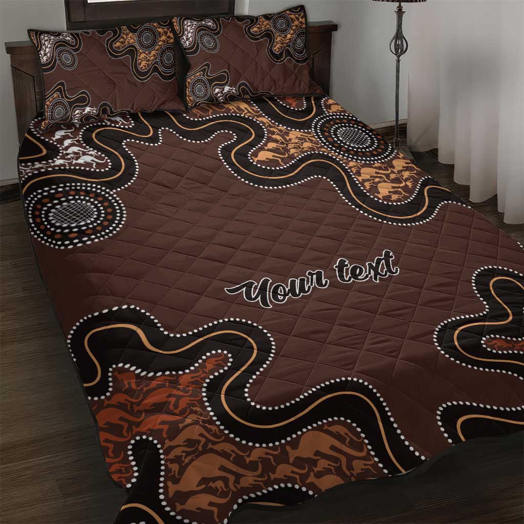 Personalised Aboriginal Art Kangaroo Symbol Quilt Bed Set